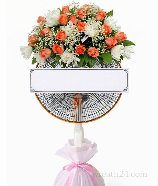 พวงหรีดพัดลมมาตรฐาน ใช้งานต่อได้ เหมาะกับวัด